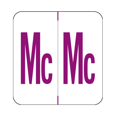 GBS Alpha "Mc" Labels, 1.3" X 1-1/4" Laminated - Roll of 250