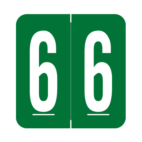 GBS 8860 "6" Labels 1.3" X 1-1/4" Laminated- Roll of 500