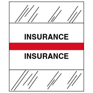 Stick On Index Tabs, INSURANCE 1-1/2" X 1-1/4" (Pack of 100)