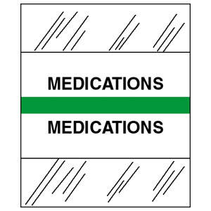 Stick On Index Tabs, MEDICATIONS 1-1/2" X 1-1/4" (Pack of 100)