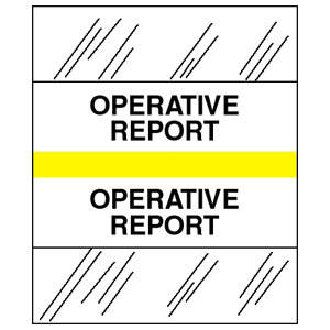 Stick On Index Tabs, OPERATIVE REPORT 1-1/2" X 1-1/4" (Pack of 100)