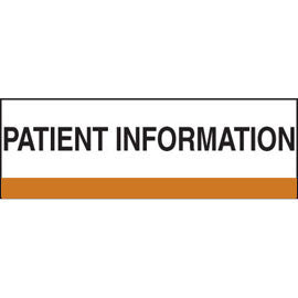 Stick On Index Tabs, PATIENT INFORMATION 1-1/2" X 1-1/4" (Pack of 100)