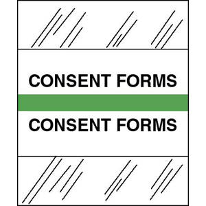 Stick On Index Tabs, CONSENT FORMS 1-1/2" X 1-1/4" (Pack of 100)