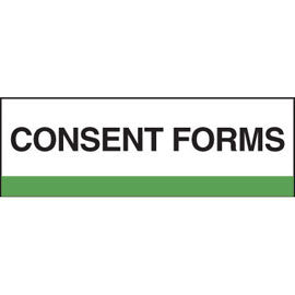 Stick On Index Tabs, CONSENT FORMS 1-1/2" X 1-1/4" (Pack of 100)