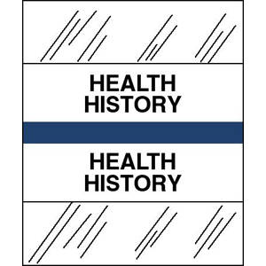 Stick On Index Tabs, HEALTH HISTORY 1-1/2" X 1-1/4" (Pack of 100)