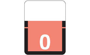 Tab 1306 "0" Labels 1" X 3/4" Vinyl- Roll of 500