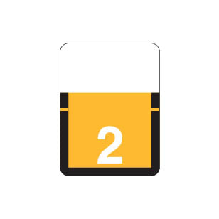 Tab 1306 "2" Labels 1" X 3/4" Vinyl- Roll of 500