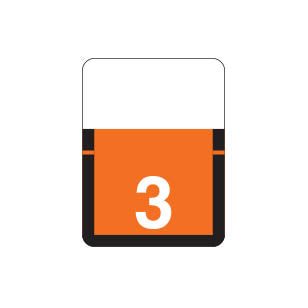 Tab 1306 "3" Labels 1" X 3/4" Vinyl- Roll of 500