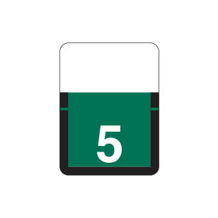 Tab 1306 "5" Labels 1" X 3/4" Vinyl- Roll of 500