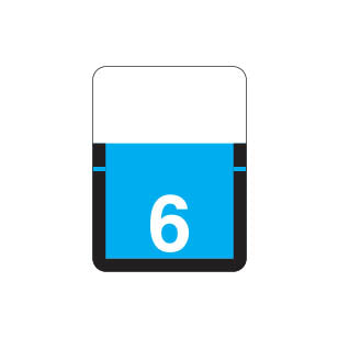 Tab 1306 "6" Labels 1" X 3/4" Vinyl- Roll of 500