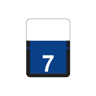 Tab 1306 "7" Labels 1" X 3/4" Vinyl- Roll of 500