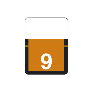 Tab 1306 "9" Labels 1" X 3/4" Vinyl- Roll of 500