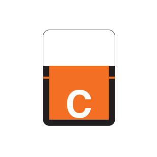 Tab 1307 "C" Labels 1" X 3/4" Vinyl- Roll of 500