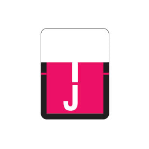 Tab 1307 "J" Labels 1" X 3/4" Vinyl- Roll of 500