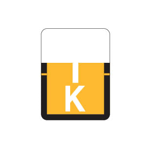 Tab 1307 "K" Labels 1" X 3/4" Vinyl- Roll of 500