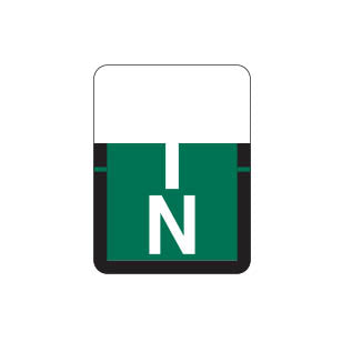 Tab 1307 "N" Labels 1" X 3/4" Vinyl- Roll of 500