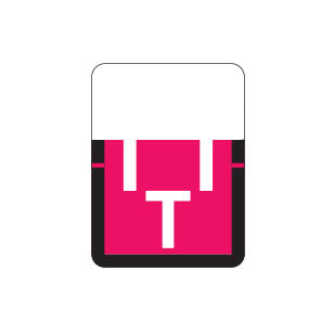 Tab 1307 "T" Labels 1" X 3/4" Vinyl- Roll of 500