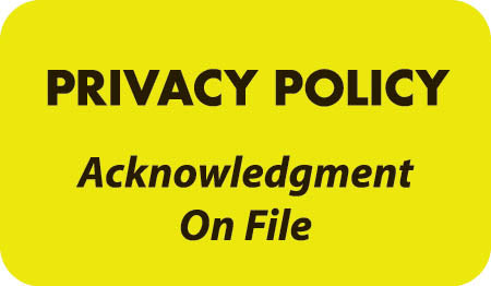 ARD3222 PRIVACY POLICY- Fluorescent Yellow 1 1/2" X 7/8" (Roll of 250)