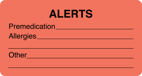 ARD9790 ALERTS- Fluorescent Red, 3-1/4" X 1-3/4" (Roll of 250)
