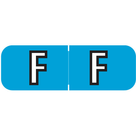 Barkley ABAM Alpha "F" Labels, 1/2" x 1-1/2" Laminated- Roll of 500