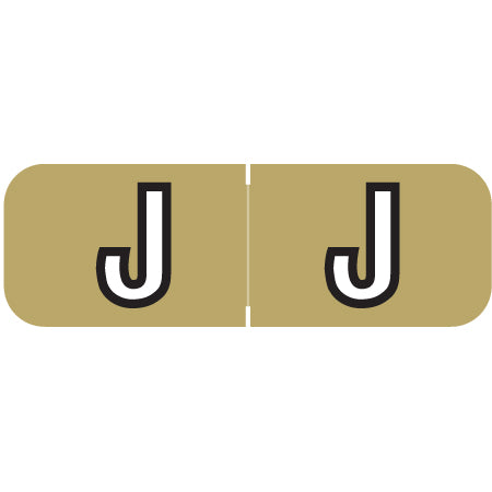 Barkley ABAM Alpha "J" Labels, 1/2" x 1-1/2" Laminated- Roll of 500