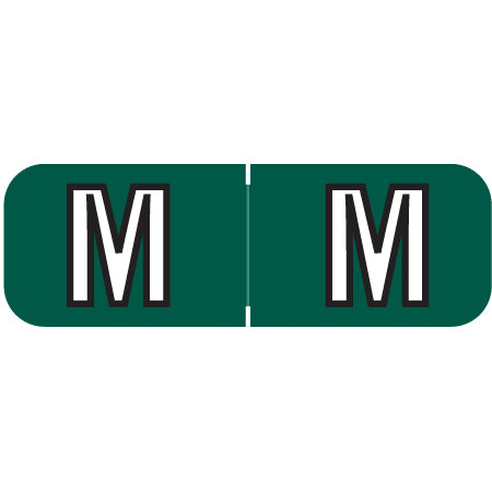 Barkley ABAM Alpha "M" Labels, 1/2" x 1-1/2" Laminated- Roll of 500