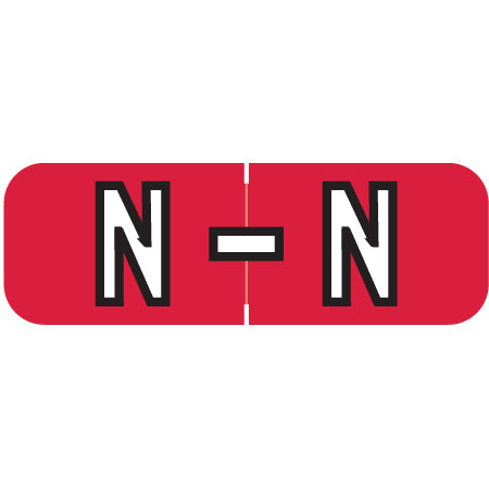 Barkley ABAM Alpha "N" Labels, 1/2" x 1-1/2" Laminated- Roll of 500