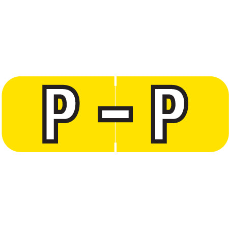 Barkley ABAM Alpha "P" Labels, 1/2" x 1-1/2" Laminated- Roll of 500