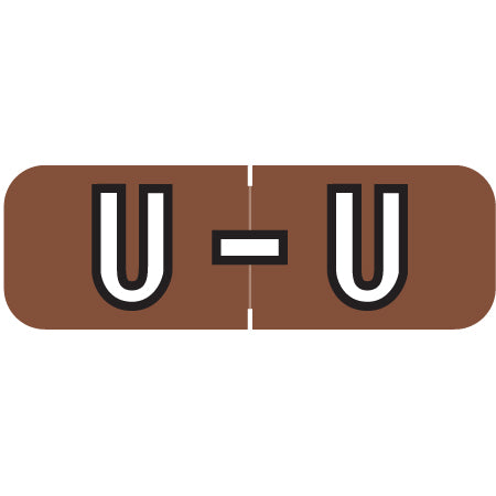 Barkley ABAM Alpha "U" Labels, 1/2" x 1-1/2" Laminated- Roll of 500