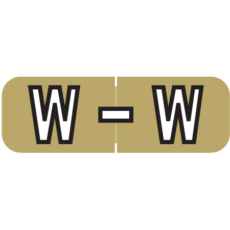 Barkley ABAM Alpha "W" Labels, 1/2" x 1-1/2" Laminated- Roll of 500