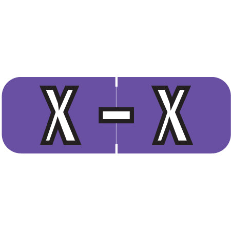 Barkley ABAM Alpha "X" Labels, 1/2" x 1-1/2" Laminated- Roll of 500