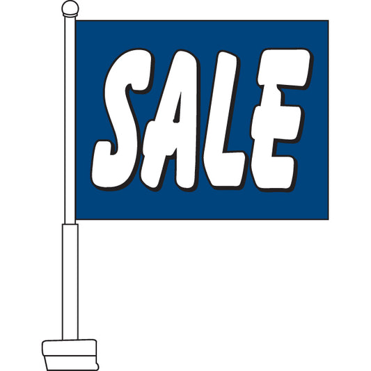 Sale (Blue & White) Car Flag, 11" x 15"