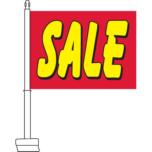 Sale (Red & Yellow) Car Flag, 11" x 15"