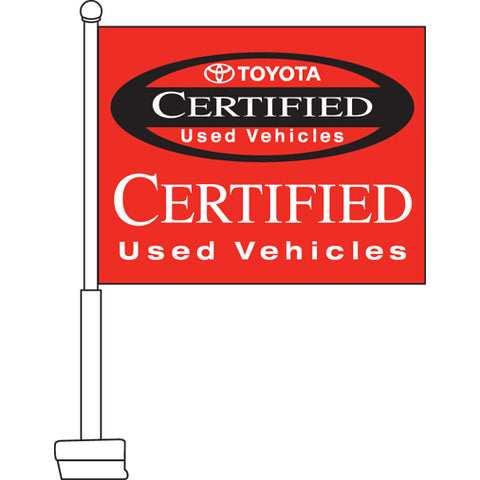 Toyota Certified Used Vehicles Car Flag, 11" x 15"