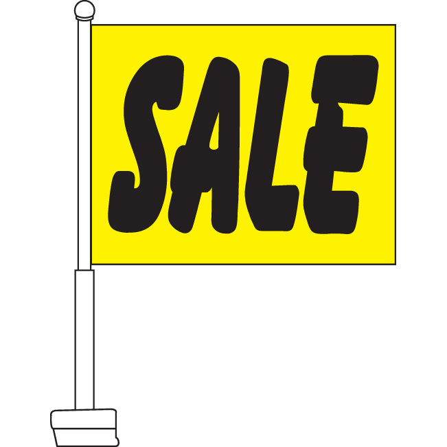 Sale (Yellow & Black) Car Flag, 11" x 15"