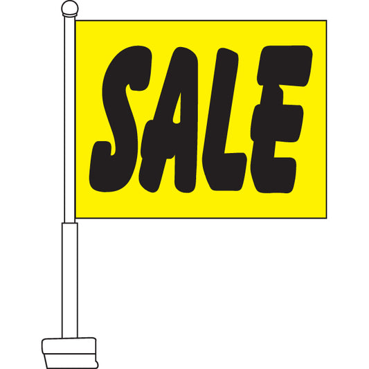 Sale (Yellow & Black) Car Flag, 11" x 15"