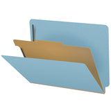 25 Pt. Pressboard Classification Folders, Full Cut End Tab, Letter Size, 1 Divider (Box of 10)