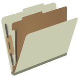 25 Pt. Pressboard Classification Folders, 2/5 Cut ROC Top Tab, Letter Size, 1 Divider (Box of 10)