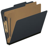 25 Pt. Pressboard Classification Folders, 2/5 Cut ROC Top Tab, Letter Size, 2 Dividers (Box of 10)