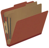 25 Pt. Pressboard Classification Folders, 2/5 Cut ROC Top Tab, Letter Size, 2 Dividers (Box of 10)