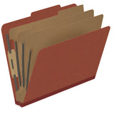 25 Pt. Pressboard Classification Folders, 2/5 Cut ROC Top Tab, Letter Size, 3 Dividers (Box of 10)