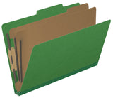 25 Pt. Pressboard Classification Folders, 2/5 Cut ROC Top Tab, Legal Size, 2 Dividers (Box of 10)