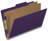 25 Pt. Pressboard Classification Folders, 2/5 Cut ROC Top Tab, Legal Size, 2 Dividers (Box of 10)