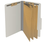 25 Pt. Pressboard Classification Folders, 2/5 Cut ROC Top Tab, Legal Size, 3 Dividers (Box of 10)