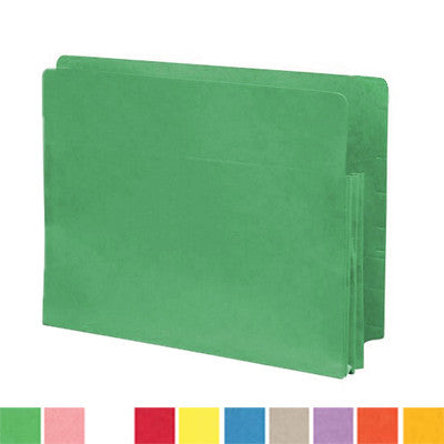 Color Pockets, Full End Tab, Tyvek Gussets, Letter Size, 1-3/4" Expansion- Carton of 200 - Nationwide Filing Supplies