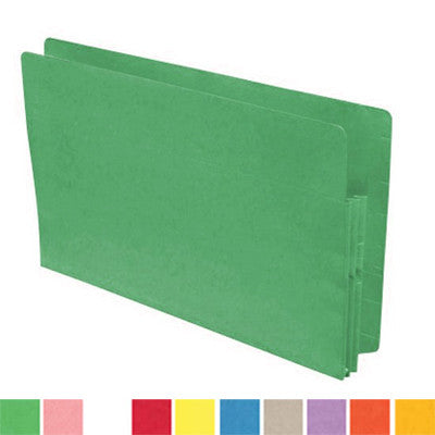 Color Pockets, Full End Tab, Tyvek Gussets, Legal Size, 1-3/4" Expansion- Carton of 200 - Nationwide Filing Supplies