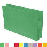 Color Pockets, Full End Tab, Tyvek Gussets, Legal Size, 3-1/2" Expansion- Carton of 100 - Nationwide Filing Supplies