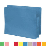 Color Pockets, Full End Tab, Paper Gussets, Letter Size, 5-1/4" Expansion- Carton of 100 - Nationwide Filing Supplies