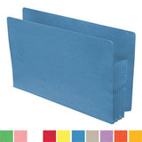 Color Pockets, Full End Tab, Paper Gussets, Legal Size, 5-1/4" Expansion- Carton of 100 - Nationwide Filing Supplies