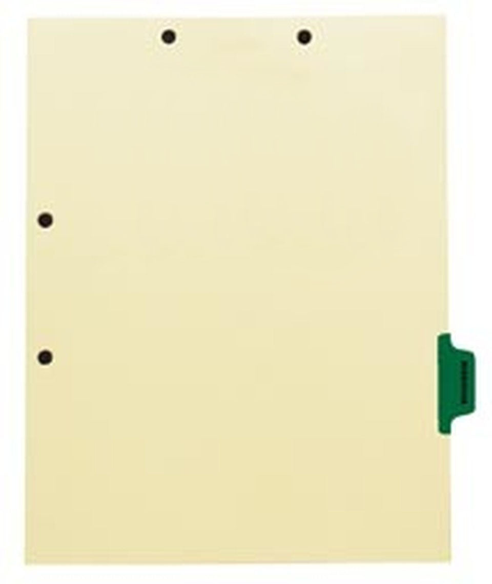 Individual Chart Divider Tabs, Mammogram (Dark Green), Side Tab 1/8th Cut, Pos #6 (Pack of 50)